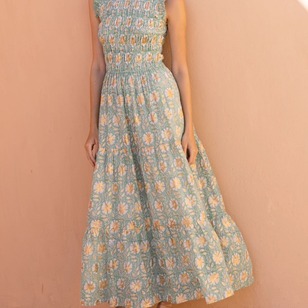 Oliphant Mughal Green and Gold Maxi Dress